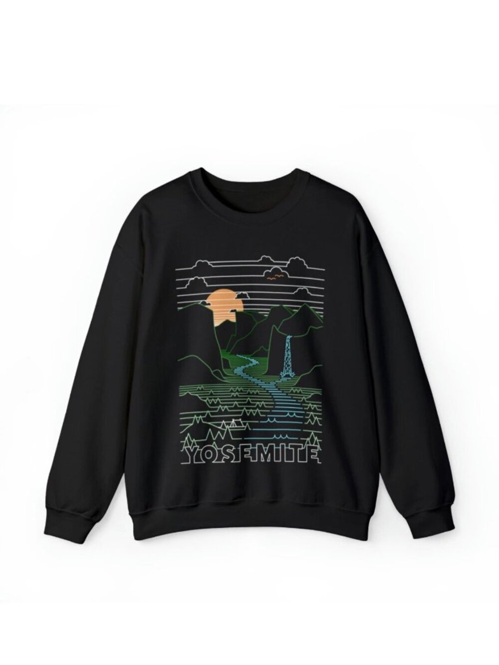 Yosemite National Park Black Crew Neck Sweatshirt size 2XL